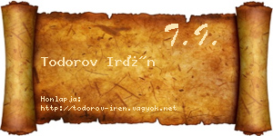 Todorov Irén névjegykártya